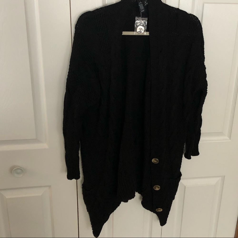 Black cable knit sweater. Brand new